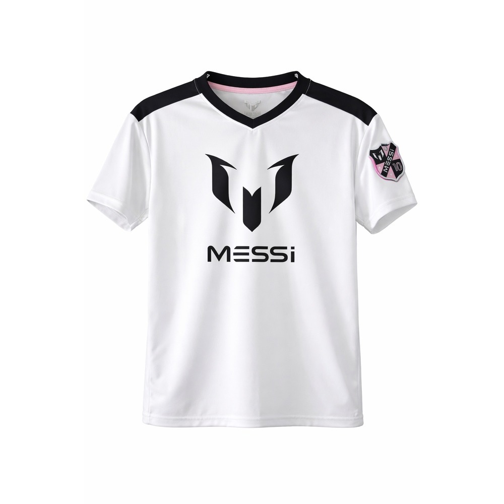 Messi Collection Youth XL Soccer Jersey #10 White‎ Pink Black Athletic Shirt